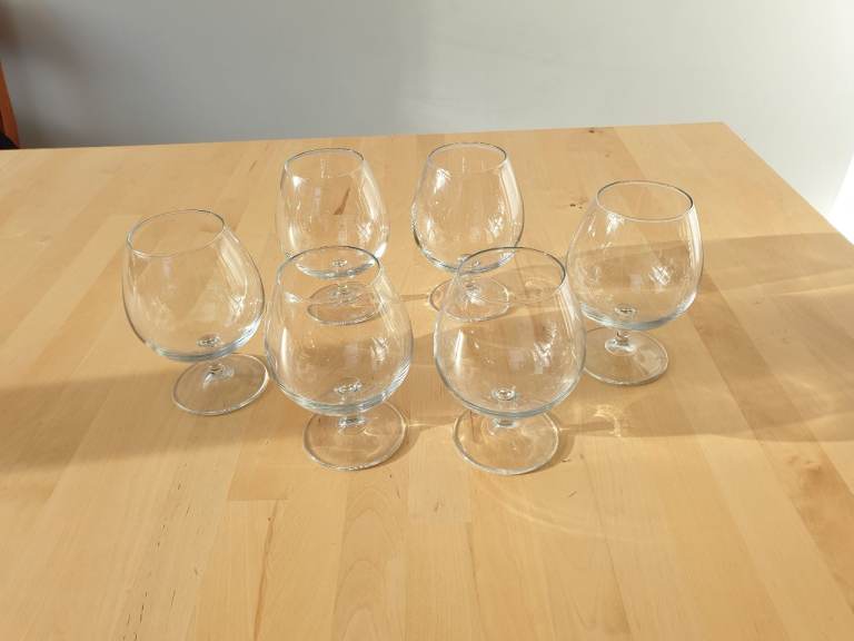 Brandy/cognac balloon glasses x 6 x  390ml; 13.5 fl oz brand new 