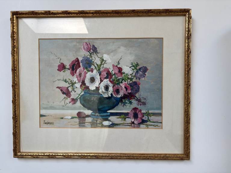 Original, rare and signed Tom Campbell (1865–1943), Sill Life Study of Flowers