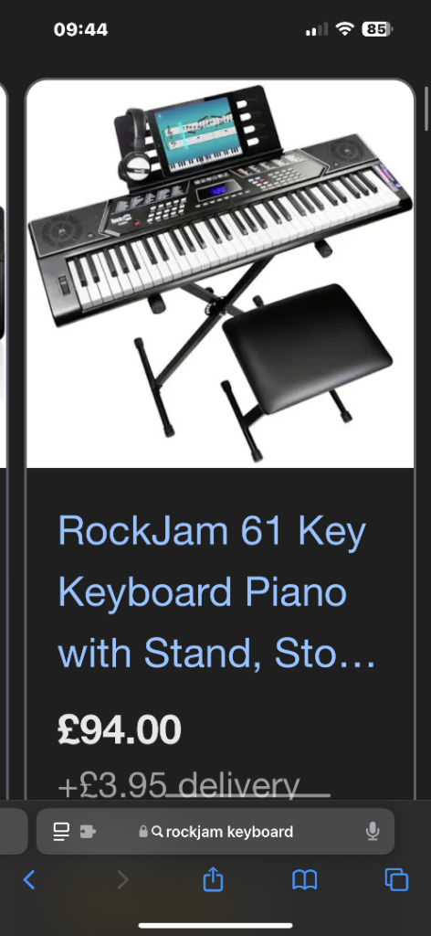 image for RockJam RJ541 Full 54 Key Keyboard Piano