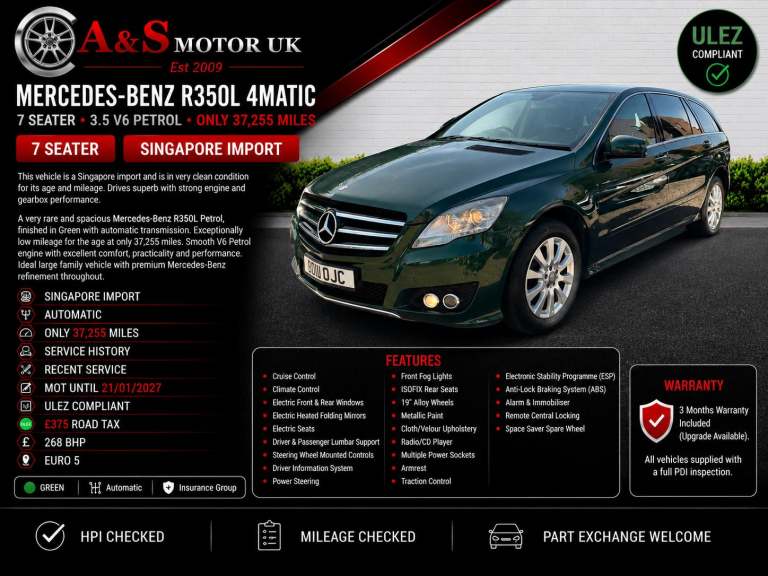 MERCEDES-BENZ R CLASS MPV (2010 - 2013) 2011
