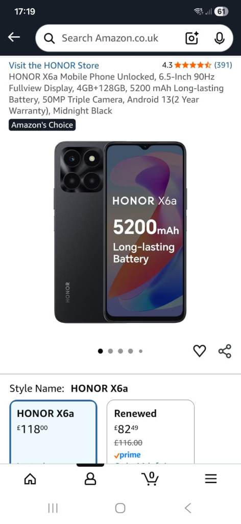 image for HONOR ANDROID SMARTPHONE 