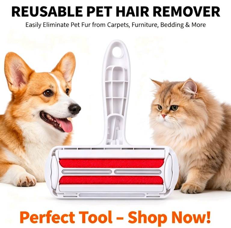 Pet Hair Remover Reusable Dog Cat Fur Roller Sofa Clothes Lint Cleaning Brush    