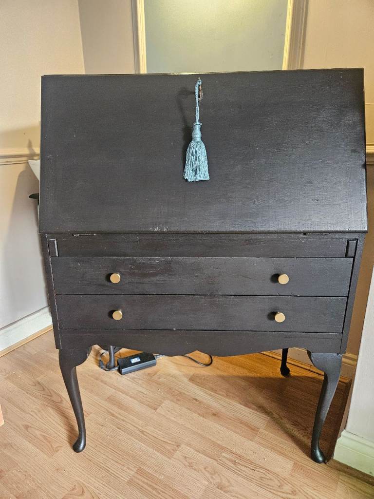 Upcycled pull down writing bureau desk & side draws