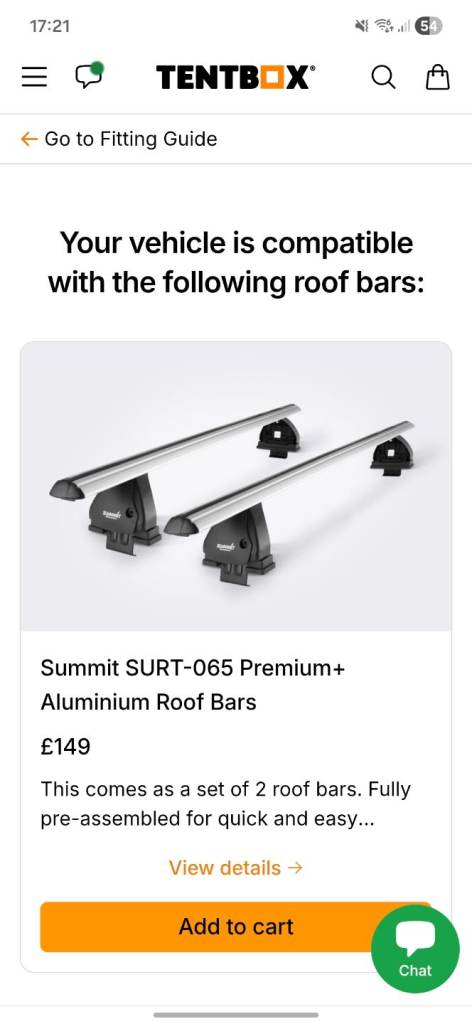 Summit roof bars for flat roof
