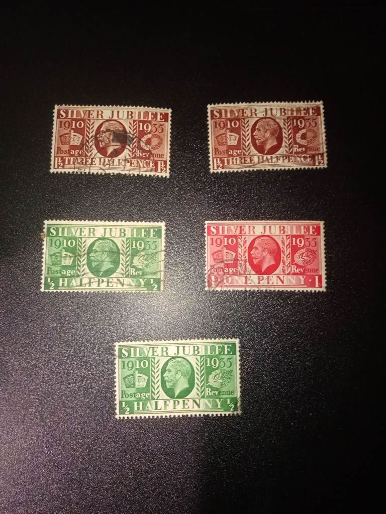 Vintage 1910-1935 Silver Jubilee British Stamps