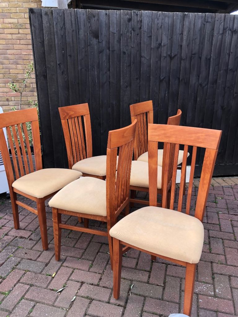 Extending dining table and chairs