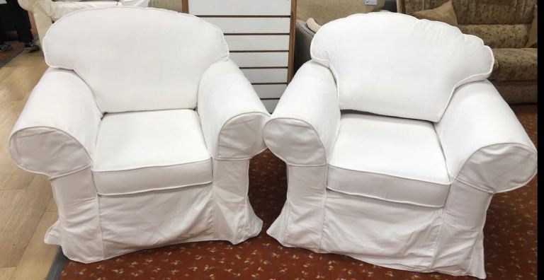 Sofa sofa set of two armchairs on castors 