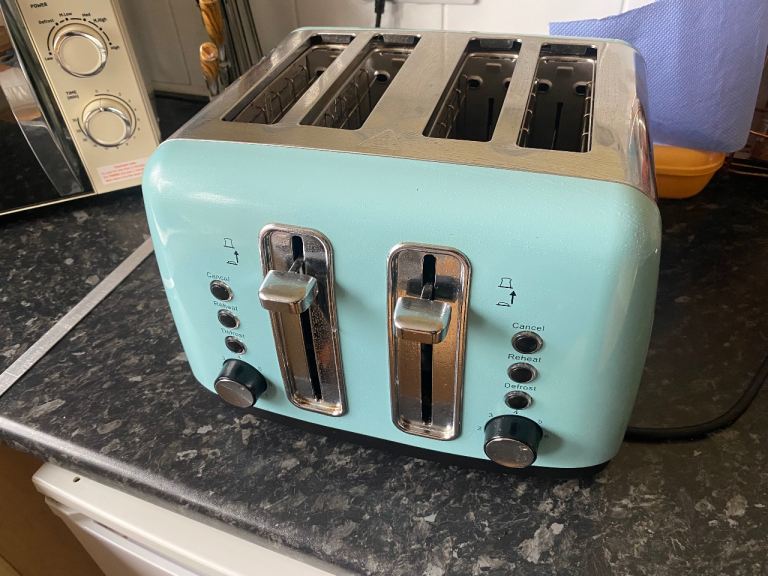 4 slice toaster blue 