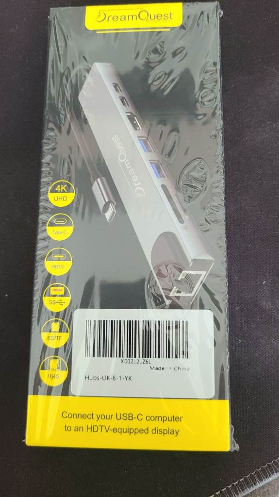 USB C Hub 8-in-1 4K HDMI to USB-C Adapter 65W PD SD/TF BRAND NEW BOXED SEALED