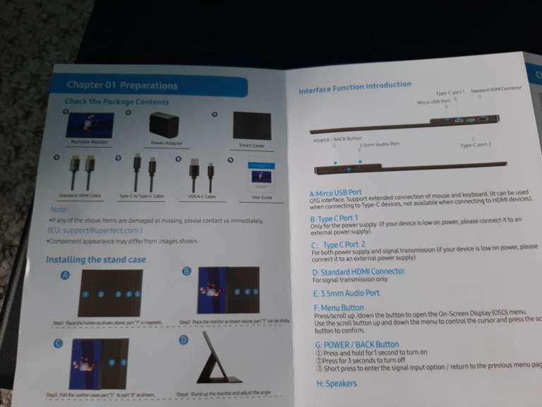 Portable Touch screen 15.6" Rechargeable Monitor