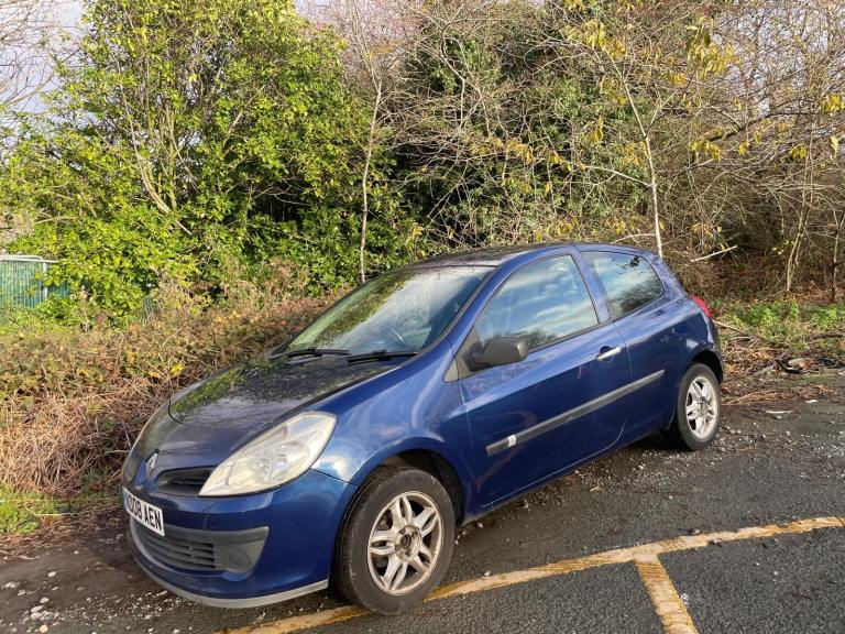 RENAULT CLIO 1.2 PETROL 08 REG BLUE 3 DOOR MOT MARCH 2ND 2026 LOW INSURANCE 48+MPG