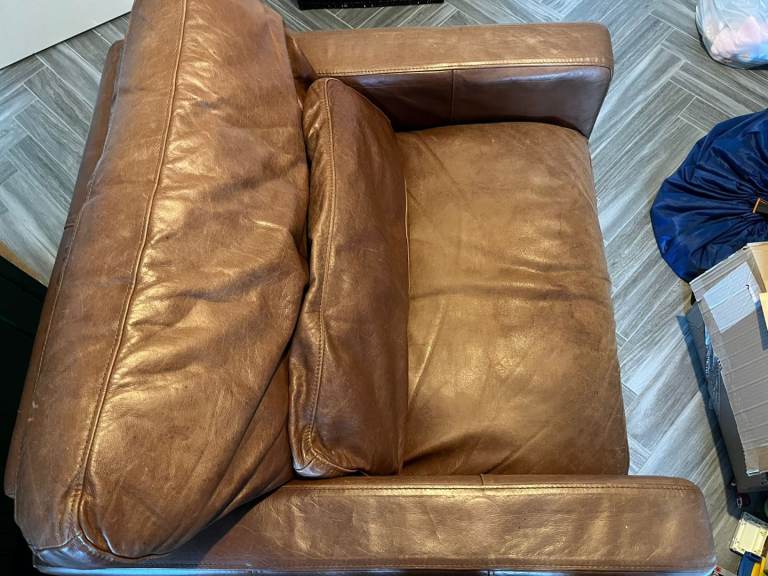 Single aniline leather armchair/love chair