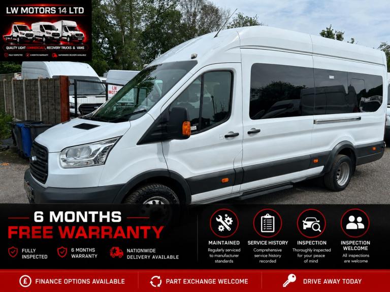 FORD TRANSIT 2.2 TDCI 125BHP L4H3 EXLWB 17 SEAT MINIBUS 2018 68 REG EURO 6+VAT