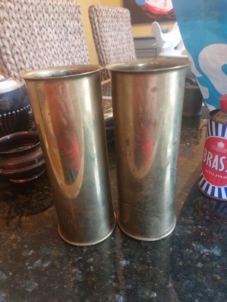 Pair of Brass Shell Casings – Decorative Vases