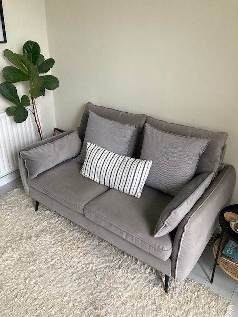 Stylish 2-Seater Grey Sofa