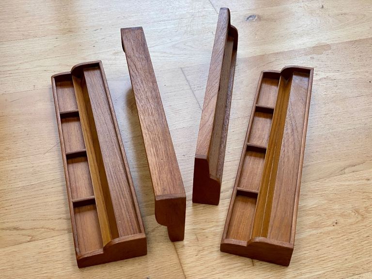 Solid hardwood Mah Jong tile racks