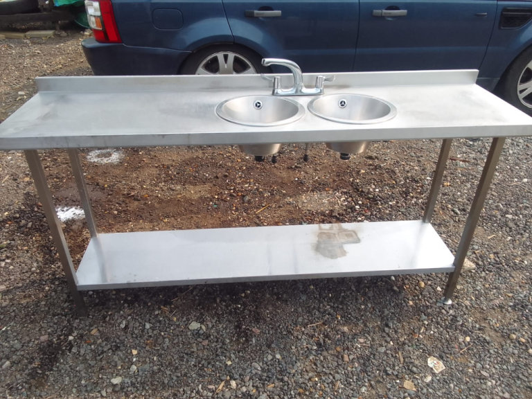 Catering equipment commercial Stainless steel tables sinks racking shelving restaurant kitchen items
