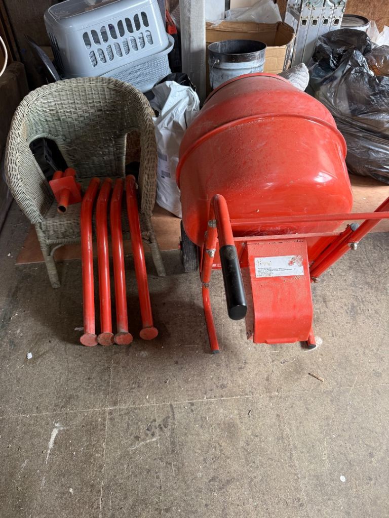 Orange Concrete Mixer - Good Working Order