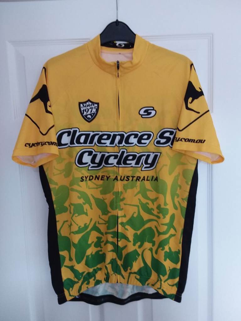 Clarence St Cyclery Cycling Jersey – Australia Yellow/Green, as new 
