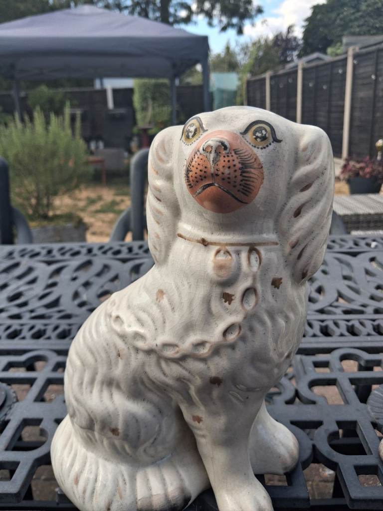 Staffordshire Vintage Ceramic Dog Figures – Fair Condition