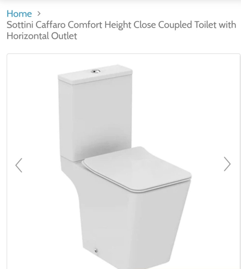 Sottini Caffaro Comfort Height Close Coupled Toilet with Horizontal Outlet RRP£437