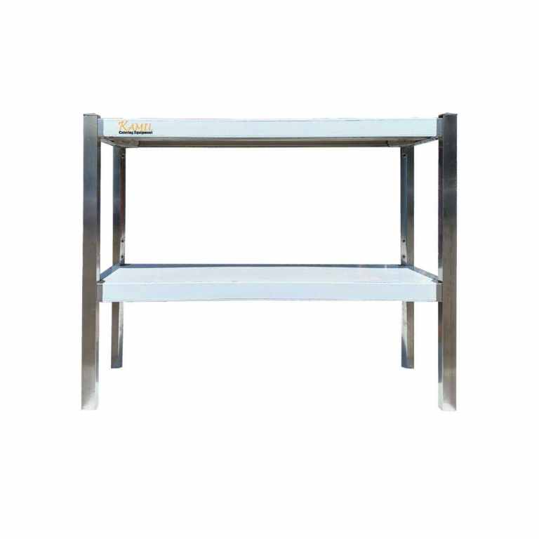 KAMIL Stainless Steel Adjustable Over Table Shelf Double Teirs 100 X 30 Cm