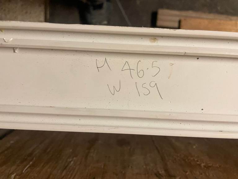 H 46.5 x W 159 cm - UPVC DOUBLE GLAZED WINDOW - CLEAR GLASS - GOOD CONDITION (REF: LJ189)