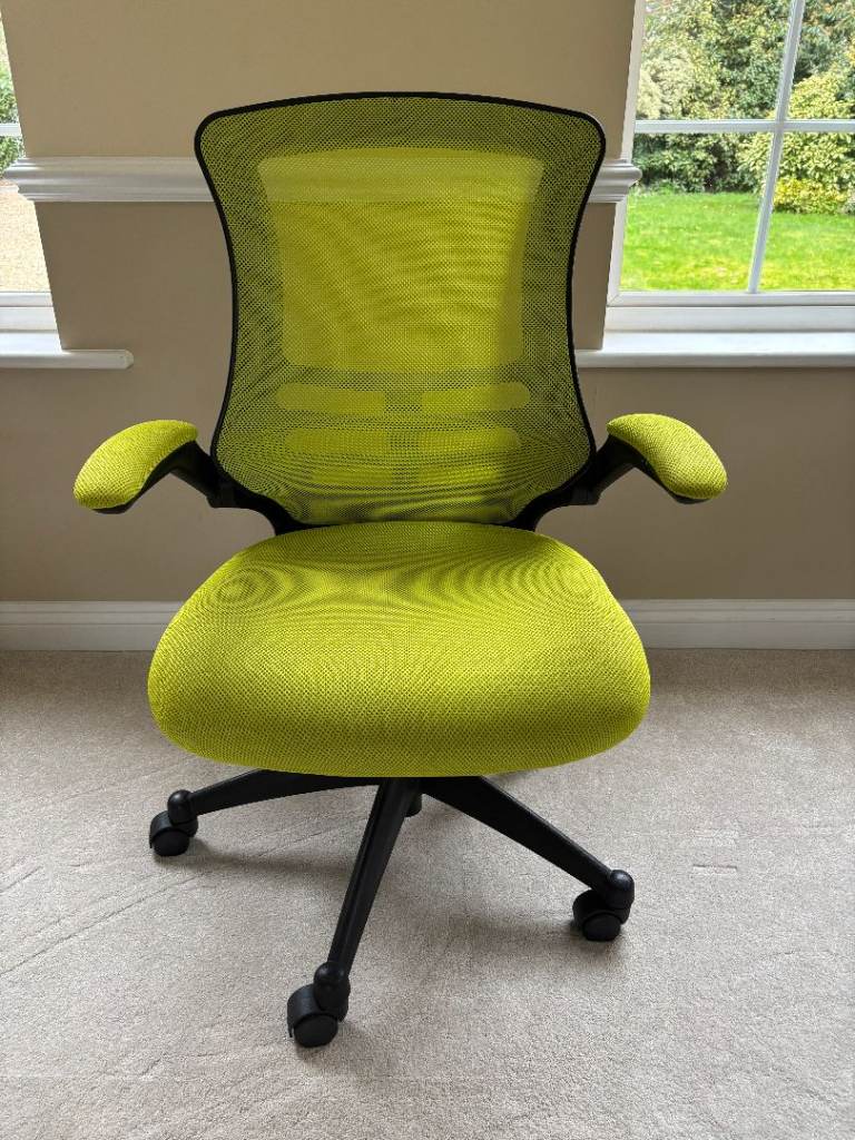 Nautilus Luna Designer Ergonomic Lime Green Mesh Chair Height adjustable with tilt mechanism.