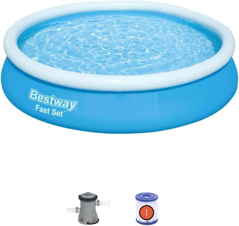 BESTWAY Pool Fast Set Inflatable Swimming Pool 12ft x 30in c/w Filter Pump BNIB IN STOCK TODAY