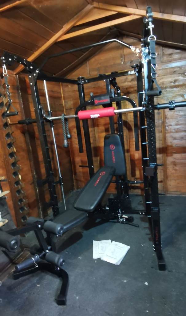 Olympic Smith Machine Marcy Multi Gym Cable Crossover Bench 