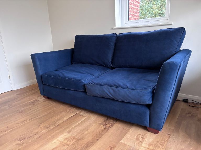 image for Navy blue fabric sofa set - armchair and 4 seater sofa
