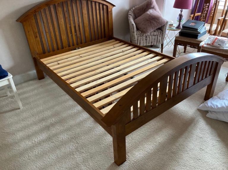 Double bed frame solid wood 