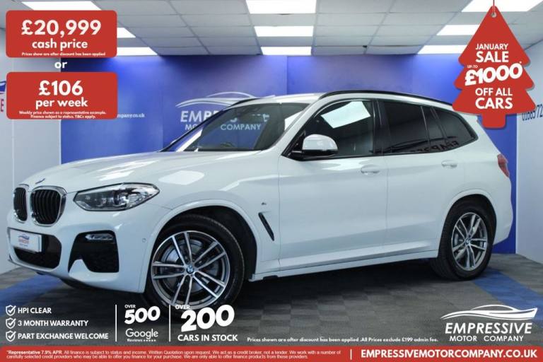 2018 68 BMW X3 2.0 20D M SPORT SUV 5DR DIESEL AUTO XDRIVE EURO 6 (S/S) (190 PS) 