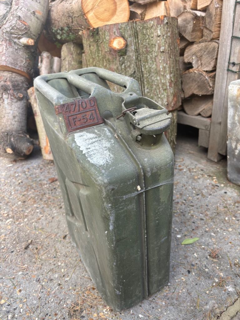 Green Metal Jerry Can - Fair Condition Military Style