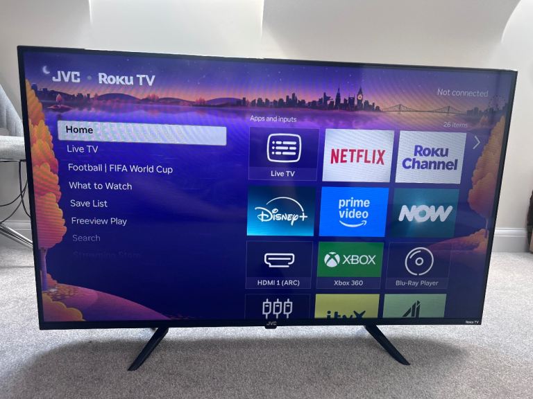 JVC 43" Roku TV LT-43CR330 - Excellent Condition, Full Smart TV, 4K Upscaling