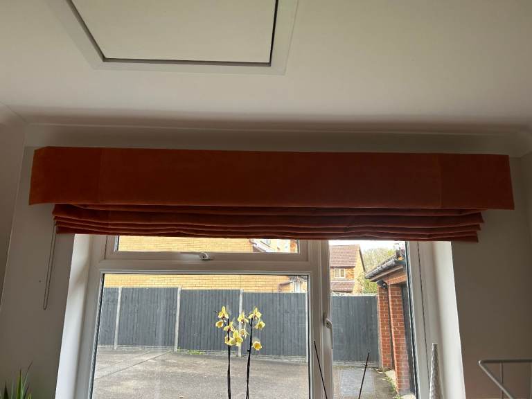 image for Dunlem Made to Measure Terracotta velvet Roman Blind