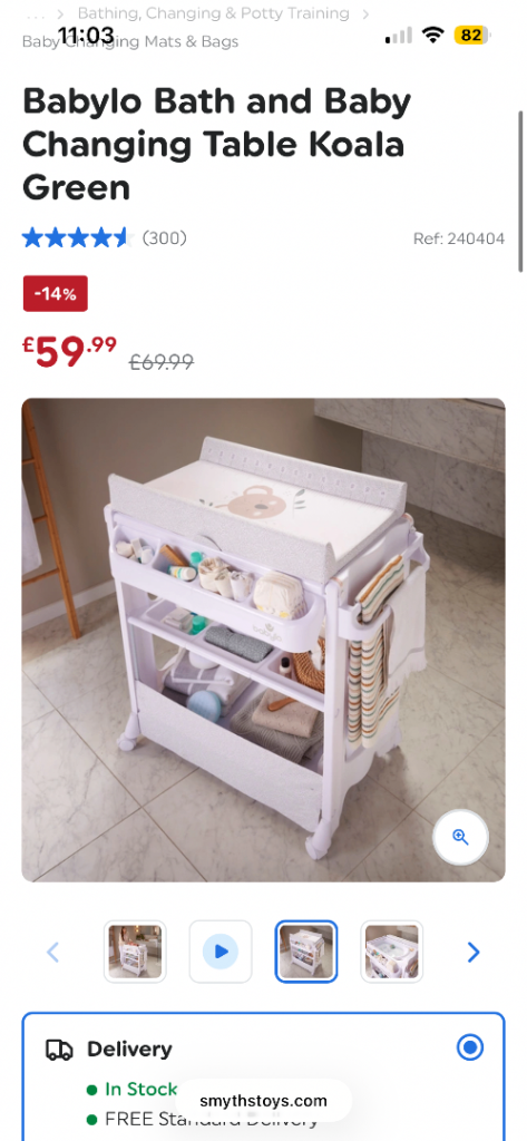 BabyLo Bath & Changing Table