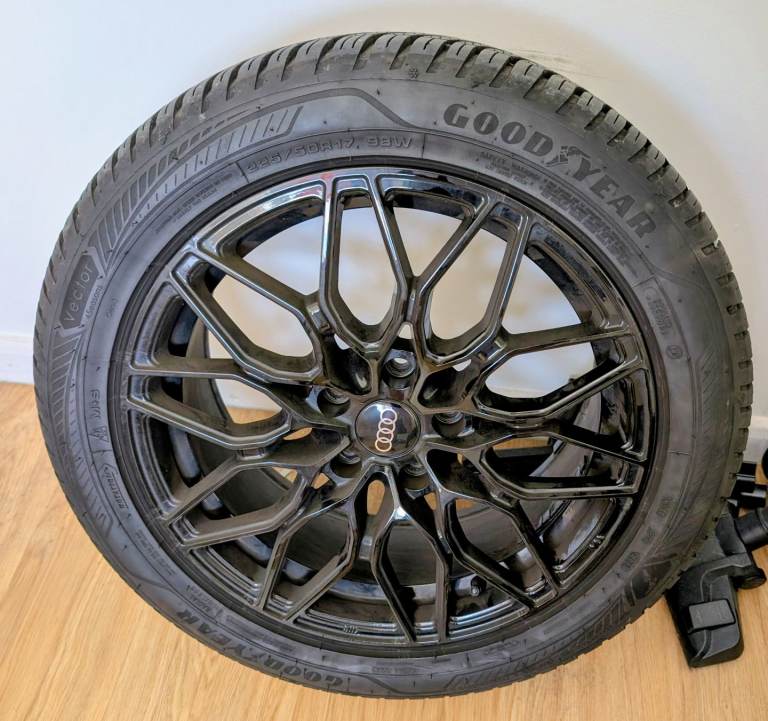 Fox FX9 17" Black Alloy Wheels & Goodyear Tyres - Audi TT A4 VW Golf All track Skoda Octavia Scout