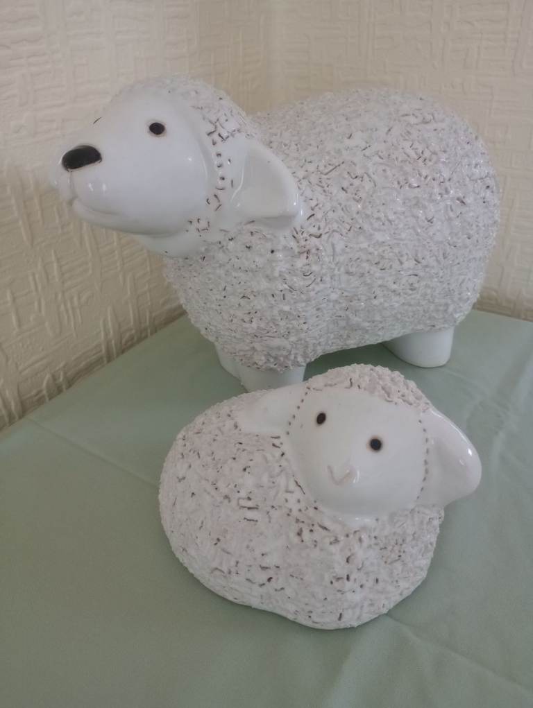 Ornamental Ceramic Sheep x2