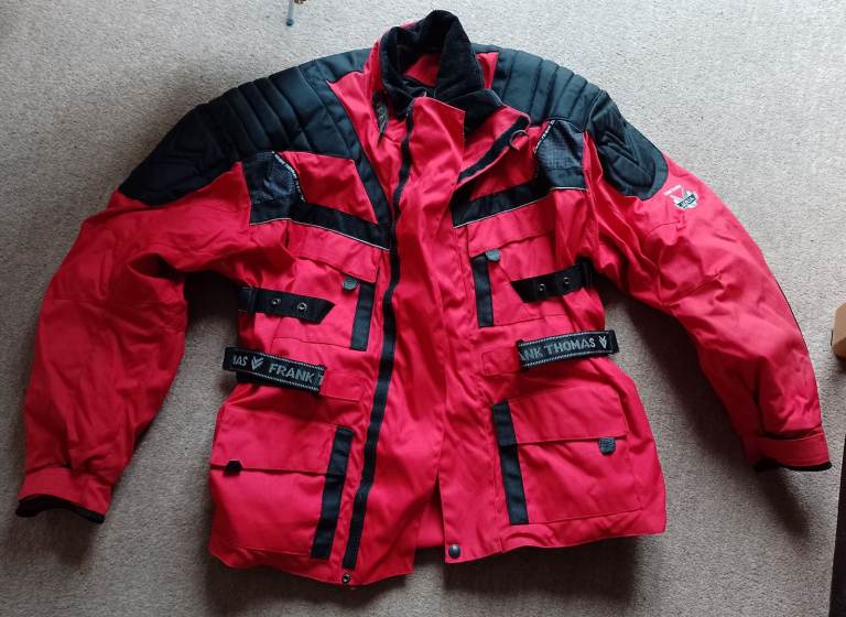 Motorcycle Waterproof Textile Jacket 3XL 48" Frank Thomas Aqua with Armoured Padding