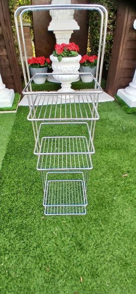 Chrome 4-Tier Storage Rack - Good Condition