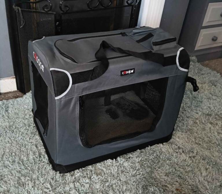New dark grey medium fabric pet crate
