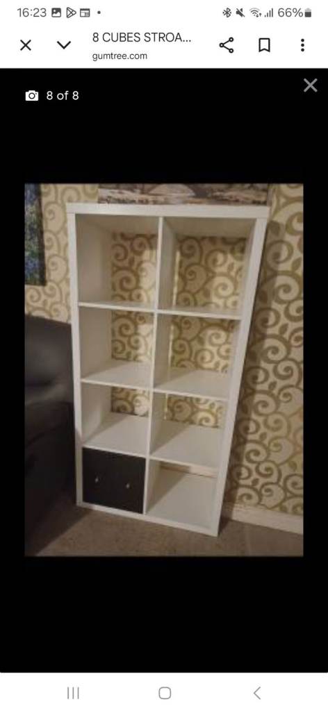 White 8-Cube Storage Unit – Good Condition