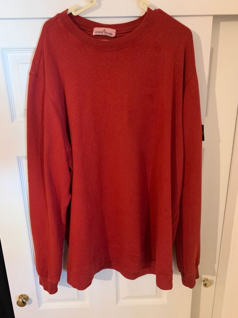 Red  stone island jumper 100% authentic 