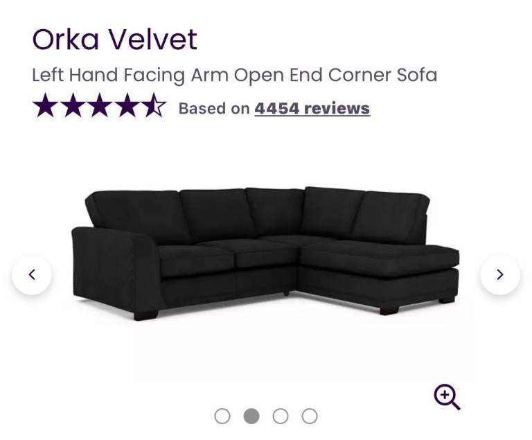 Dfs orka corner sofa black 