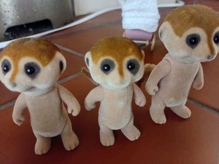 3x Sylvanian Families Meerkat Family Figures - Twins + Sibling
