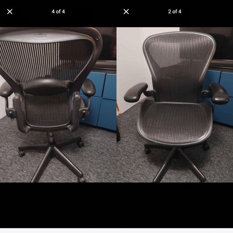 Herman miller aeron size B in excellent condition (4 available) FREE DELIVERY ALL OVER THE UK