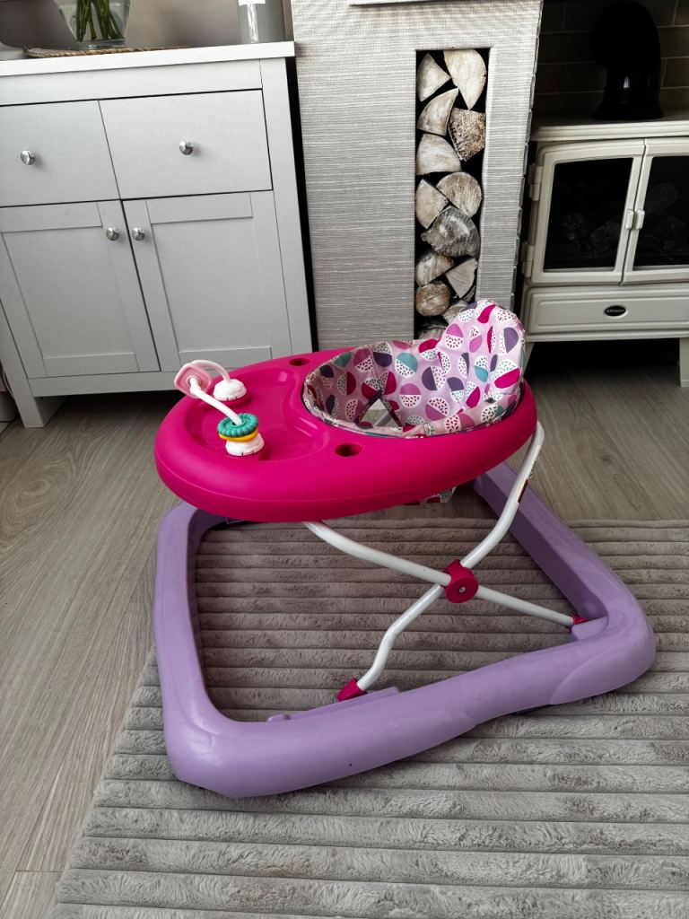 Pink & Purple Baby Walker with Activity Tray