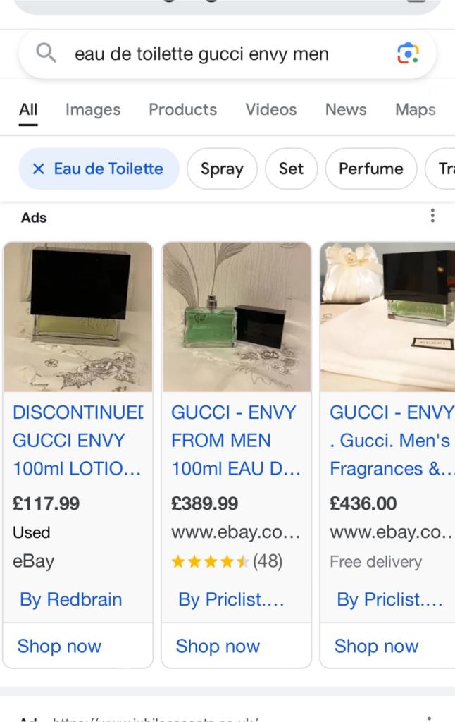 Gucci Envy aftershave discontinued pics of prices charged!