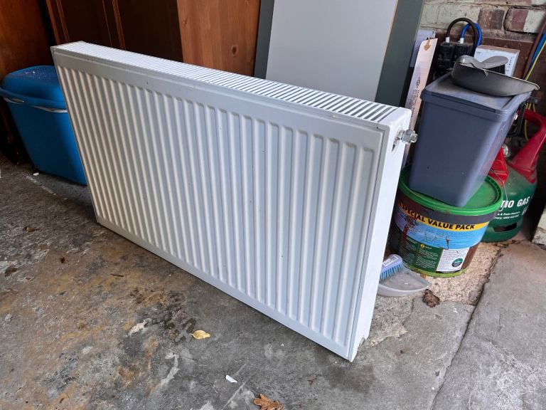 White double panel radiator